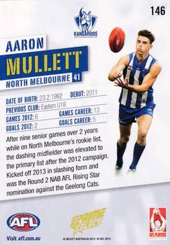 2013 Select Prime AFL #146 Aaron Mullett Back